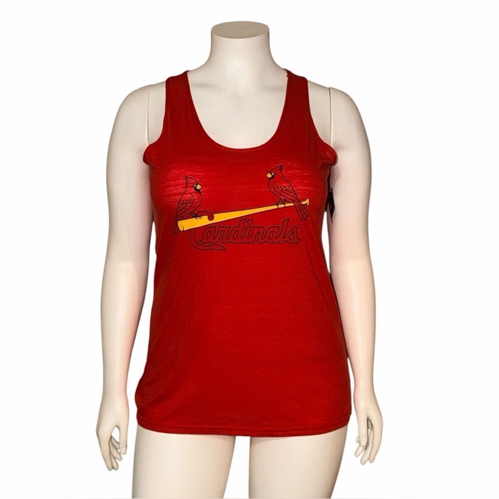 Soft as a Grape Red St Louis Cardinals Swing for Fences Tank Top Plus Size 2 NWT